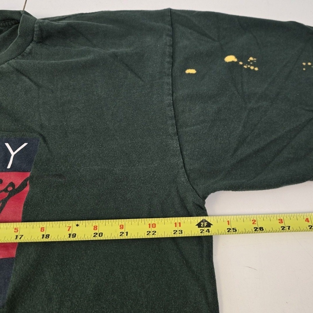 Vintage Tommy Hilfiger Tommy Jeans Graphic T-Shirt Xl Green Distressed 90s Logo — image 6 of 8